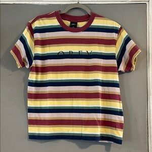 Obey Multicolor‎ Striped Short Sleeve Tee